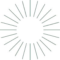 An abstract decorative graphic composed of various intersecting lines and a central stacked circular element.